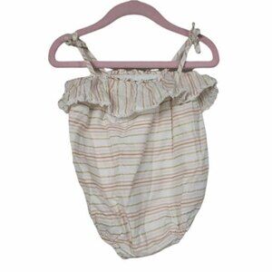 Dylan & Abby Striped Ruffle Bodysuit 18M